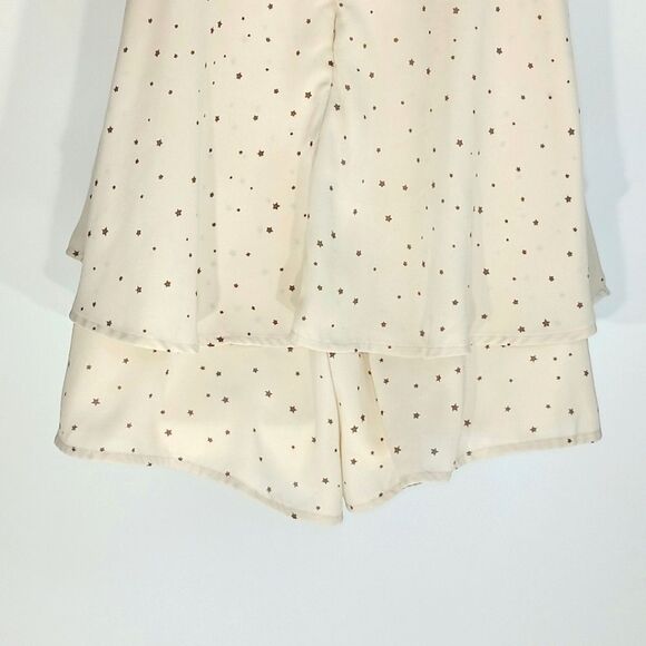 ALTAR’D STATE Women’s Beige Star Print Tiered Mini Dress Size Large NWT - Picture 9 of 13